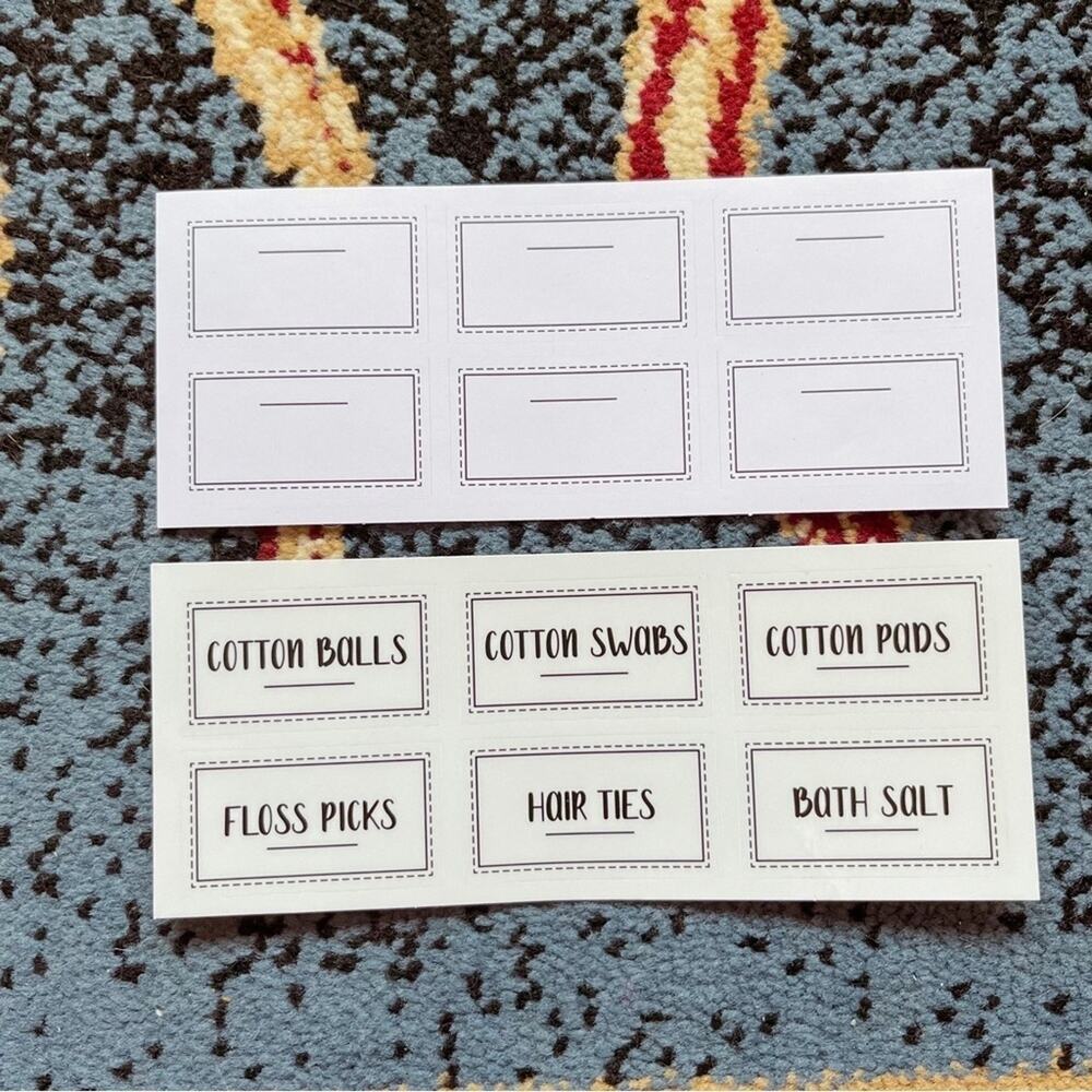 NWOT ✨ Set of 2 Label Sheets – Clear Vinyl Prefilled + Blank Paper Label